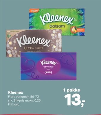 Kvickly Kleenex lommetørklæder tilbud
