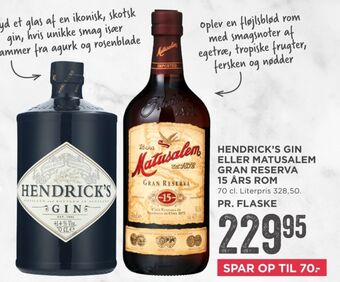 MENY Hendricks gin tilbud