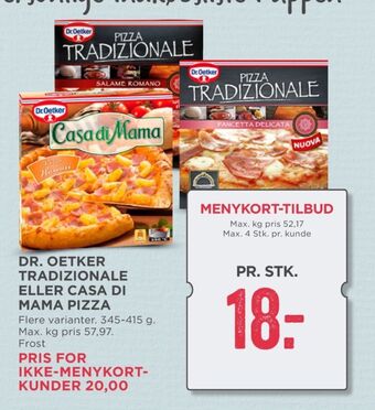 MENY Tradizionale pizza tilbud
