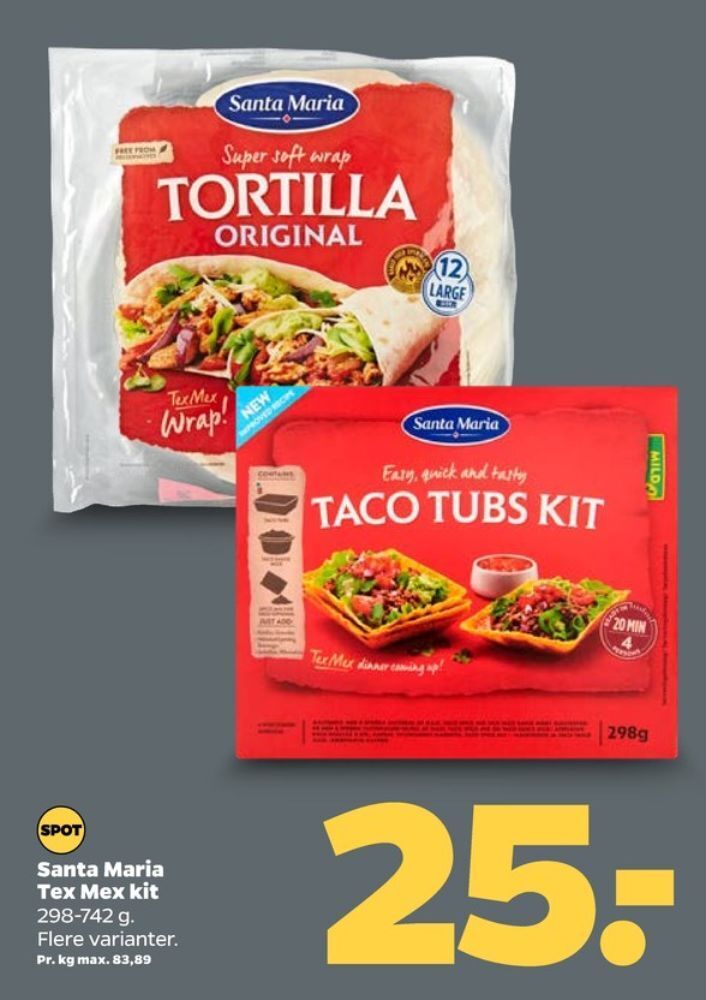 Santa maria taco tubs tilbud hos Netto
