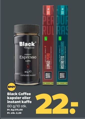 Black coffee instant kaffe