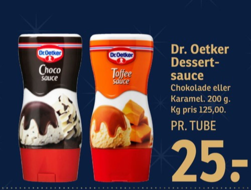Dr oetker dessertsauce flydende tilbud hos SPAR
