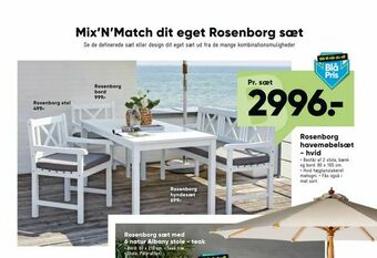 Bilka Rosenborg havemøbelsæt - hvid tilbud