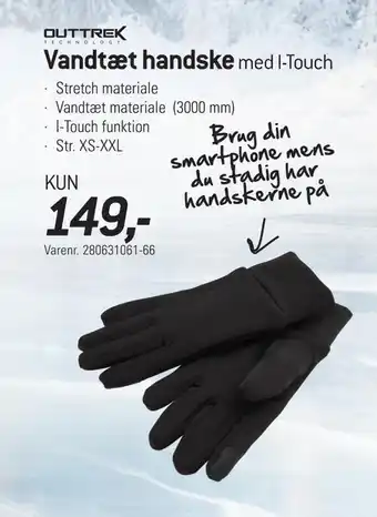 Thansen Vandtæt handske med i-touch tilbud