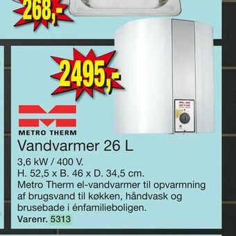 Harald Nyborg Vandvarmer 26 L tilbud