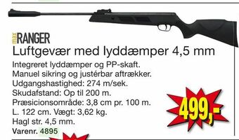 Harald Nyborg Luftgevær med lyddæmper 4,5 mm tilbud