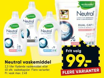 Bilka Neutral vaskemiddel-tabs tilbud