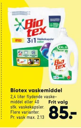 Bilka Biotex vaskemiddel-flydende tilbud