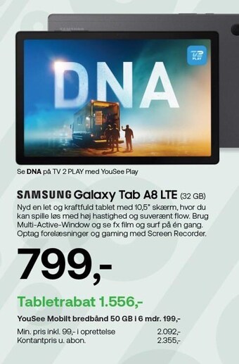 YouSee Samsung galaxy tab a8 lte tilbud