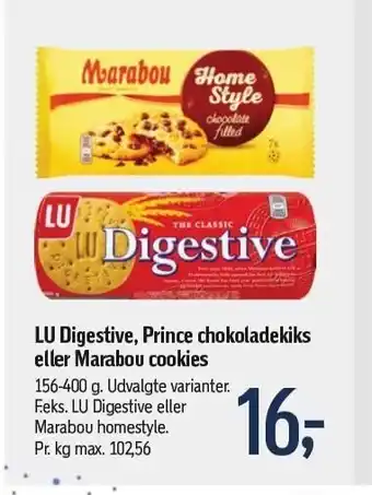 Føtex Lu digistive, prine chokoladekiks el. marabou cookies tilbud