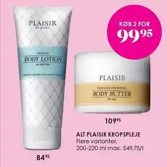 Matas Alt plaisir kropspleje tilbud