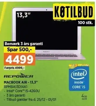 Power Macbook air - 13,3" tilbud