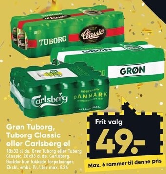 Bilka Grøn tuborg, tuborg classic el. carlsberg tilbud