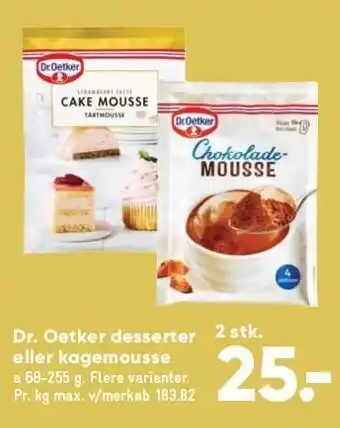 Bilka Dr. oetker desserter el. kagemousse tilbud