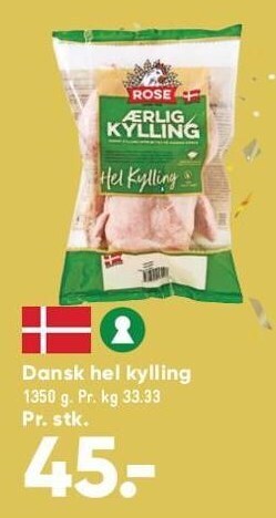 Bilka Dansk hel kylling tilbud