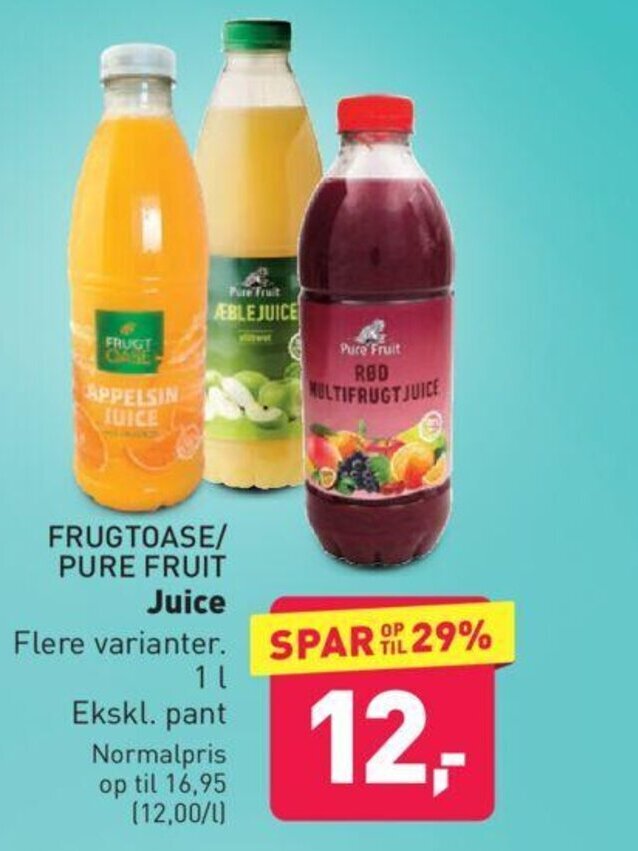 Frugtoase/ Pure Fruit Juice tilbud hos ALDI