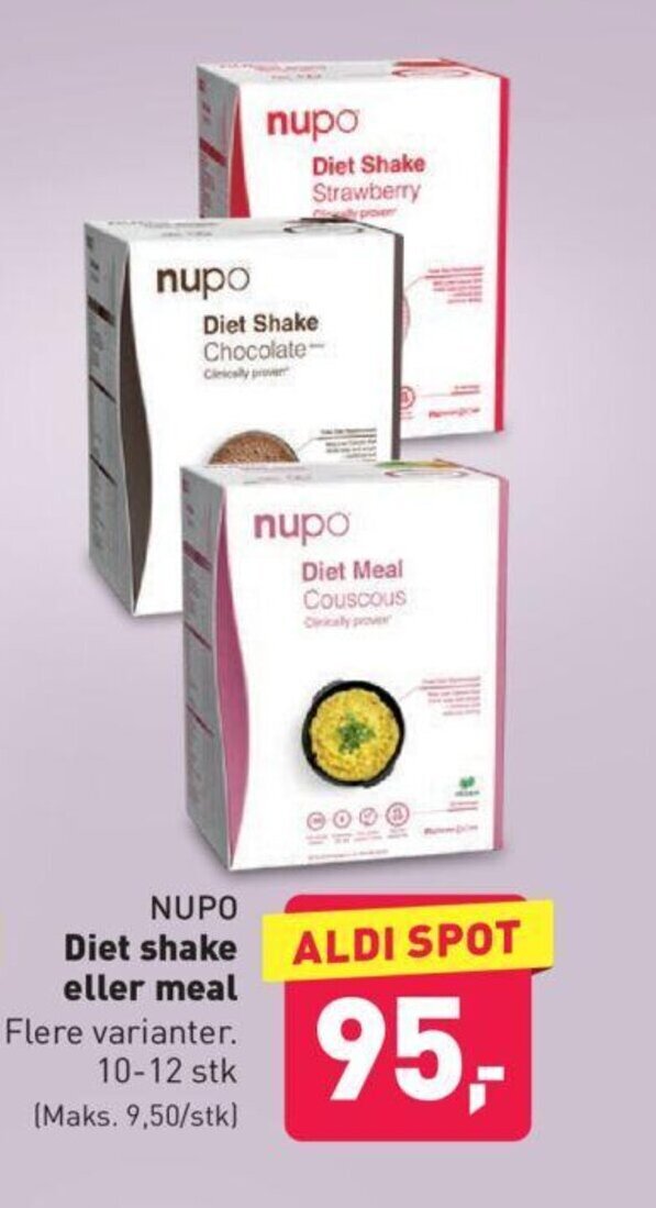 Nupo Diet shake eller meal tilbud hos ALDI