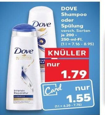 Kaufland Dove Shampoo oder Spülung tilbud