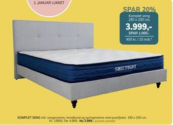 Daells Bolighus Komplet seng tilbud