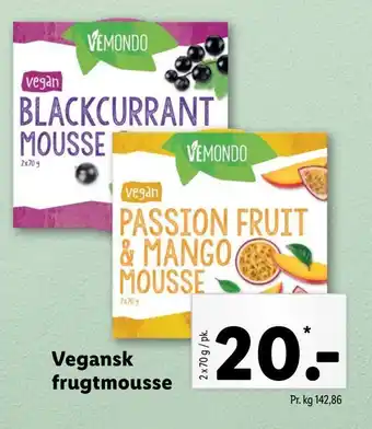Lidl Vegansk frugtmousse tilbud