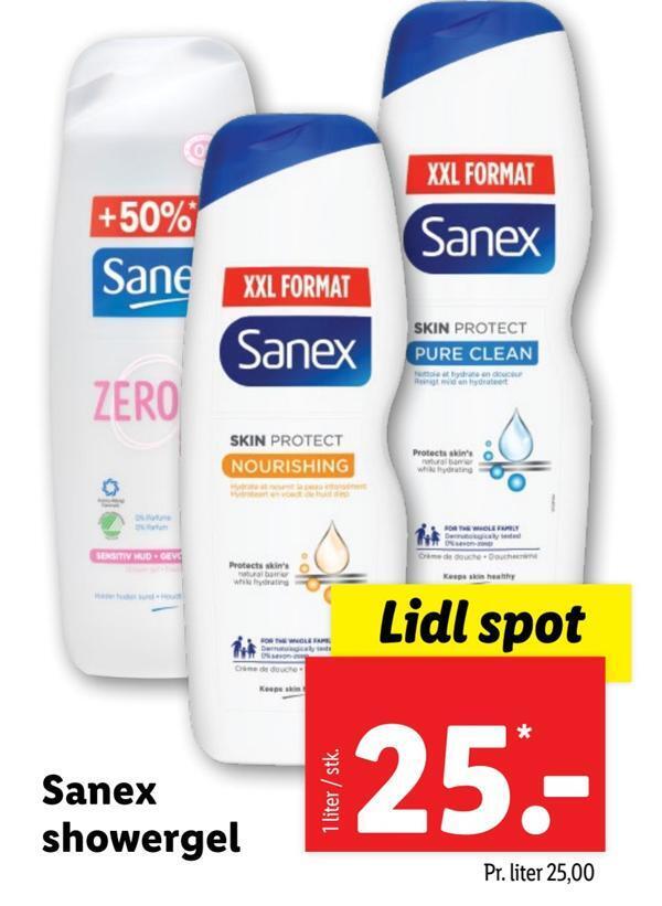 Sanex showergel tilbud hos Lidl