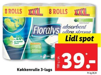 Lidl Køkkenrulle 3-lags tilbud