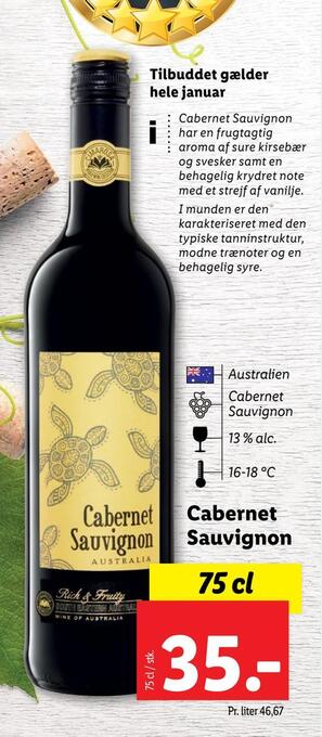 Lidl Cabernet sauvignon tilbud