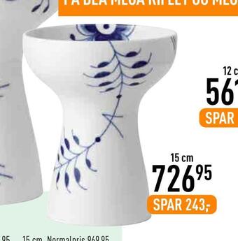 Imerco Blå mega riflet vase tilbud