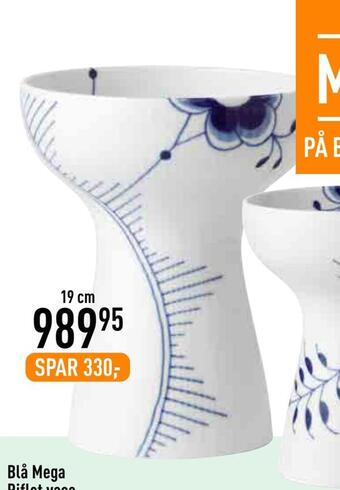 Imerco Blå mega riflet vase tilbud