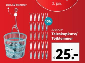 Teleskopkurv/ tøjklemmer