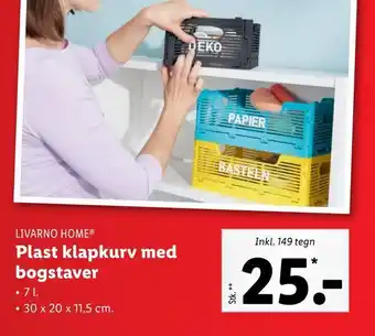 Lidl Plast klapkurv med bogstaver tilbud