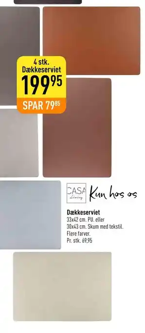 Imerco 4 stk. dækkeserviet tilbud