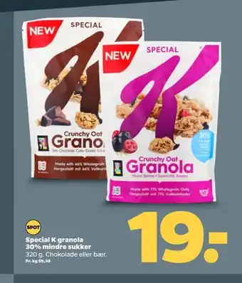 Netto Special k granola 30% mindre sukker tilbud