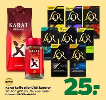 Netto Karat kaffe eller l'or kapsler tilbud