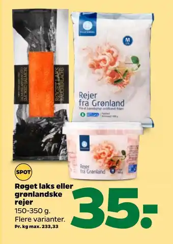 Netto Røget laks eller grønlandske rejer tilbud