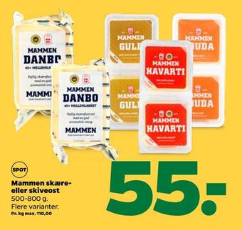 Netto Mammen skære eller skiveost tilbud