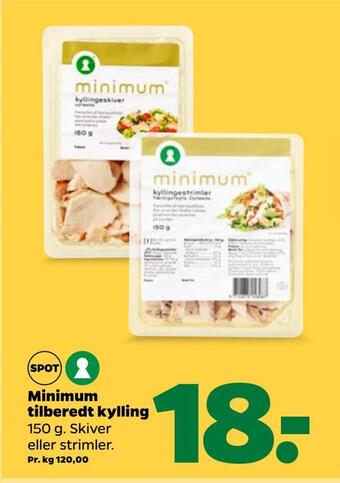 Netto Minimum tilberedt kylling tilbud