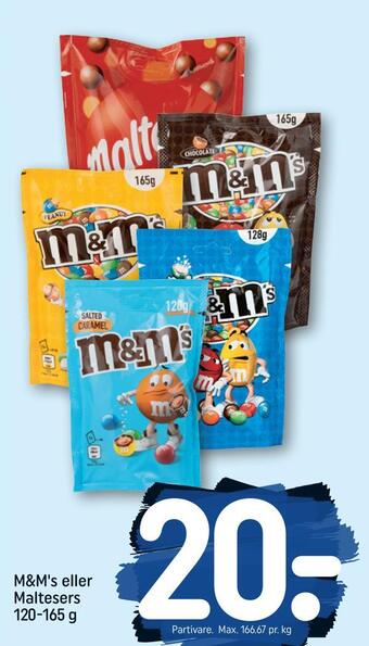 REMA 1000 M&m's eller maltesers tilbud