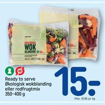 REMA 1000 Ready to serve økologisk wokblanding eller rodfrugtmix tilbud