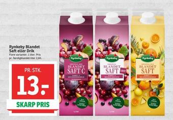 SPAR Rynkeby blandet saft eller drik tilbud