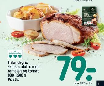 Frilandsgris skinkeculotte med ramsløg og tomat