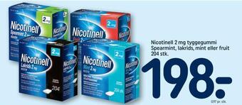 REMA 1000 Nicotinell 2 mg tyggegummi spearmint, lakrids, mint eller fruit tilbud