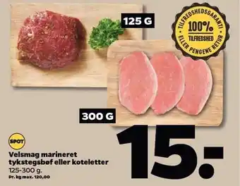 Netto Marineret tykstegsbøf el. koteletter tilbud