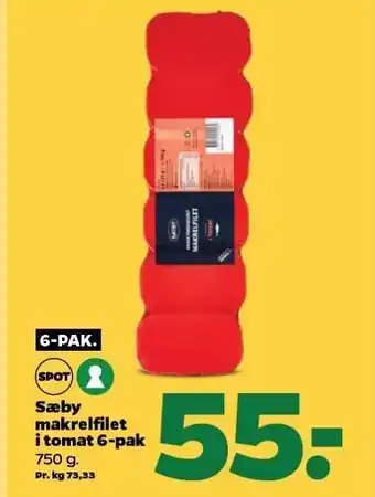 Sæby makrelfilet i tomat 6-pk