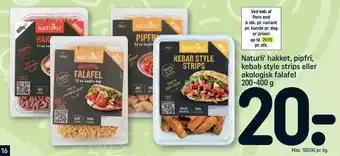 REMA 1000 Hakket, pipfri, kebab style strips el. øko falafel tilbud