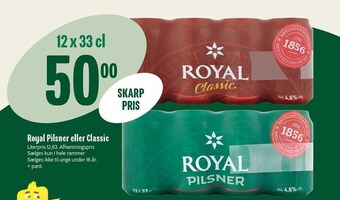 Min Købmand Royal pilsner el. classic tilbud