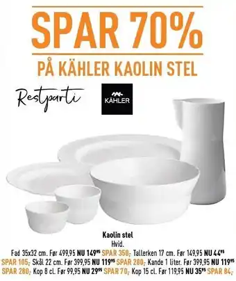 Imerco Kähler kaolin stel tilbud