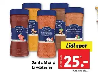 Lidl Santa maria krydderier tilbud