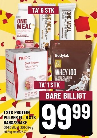 Løvbjerg 1 stk protein pulver el. 6 stk bars/shake tilbud