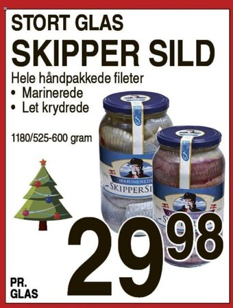 Stort Glas Skipper Sild
